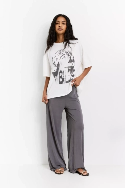 PULL&BEAR Футболка с принтом Billie Eilish, белый