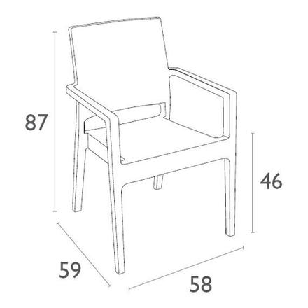 Комплект пластиковой мебели Siesta Contract Miami Ibiza, коричневый