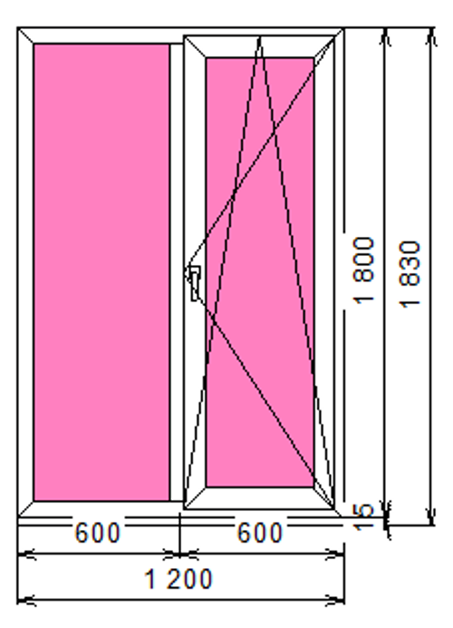 Пластиковое окно 1800 х 1200 ТермА Эко