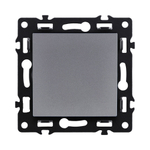 Выключатель 1-клавишный проходной 10А/250В, серый Kollinger Asthetik AS-002GY