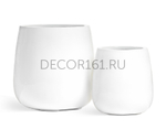 Кашпо TREEZ Effectory Gloss Design-Чаша Белый глянцевый лак в-50 см, д-49 см 41.3321-05-068-WH-49