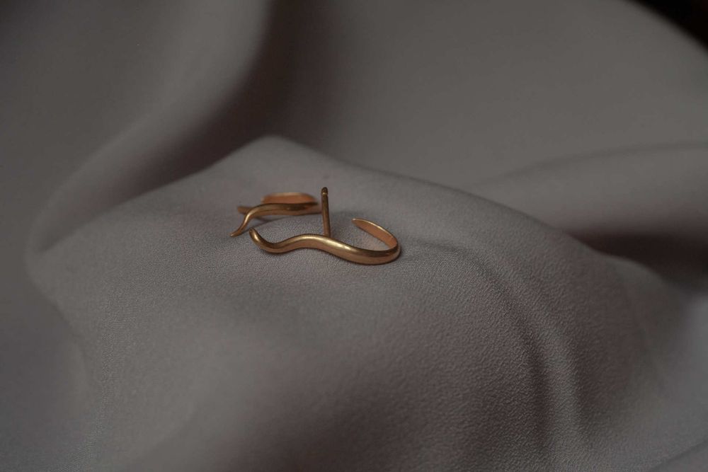 Серьги Изгибы, позолота