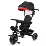 Велосипед 3-х колесный с ручкой и крышей, черный (2022)