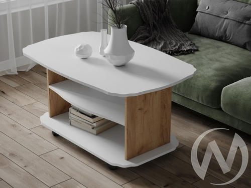 Стол журнальный Консул-2 (белый/дуб крафт золотой)