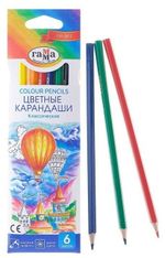 Карандаши цветные ГАММА "Классические", 6 цветов, заточенные, шестигранные, картонная упаковка, 05091801, 050918_01