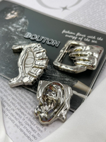 Пуговицы серебристые Скиапар. "Лицо"