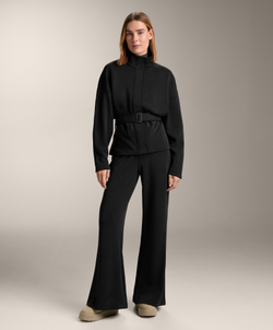 Oysho Длинная куртка с поясом из модала с начесом, черный