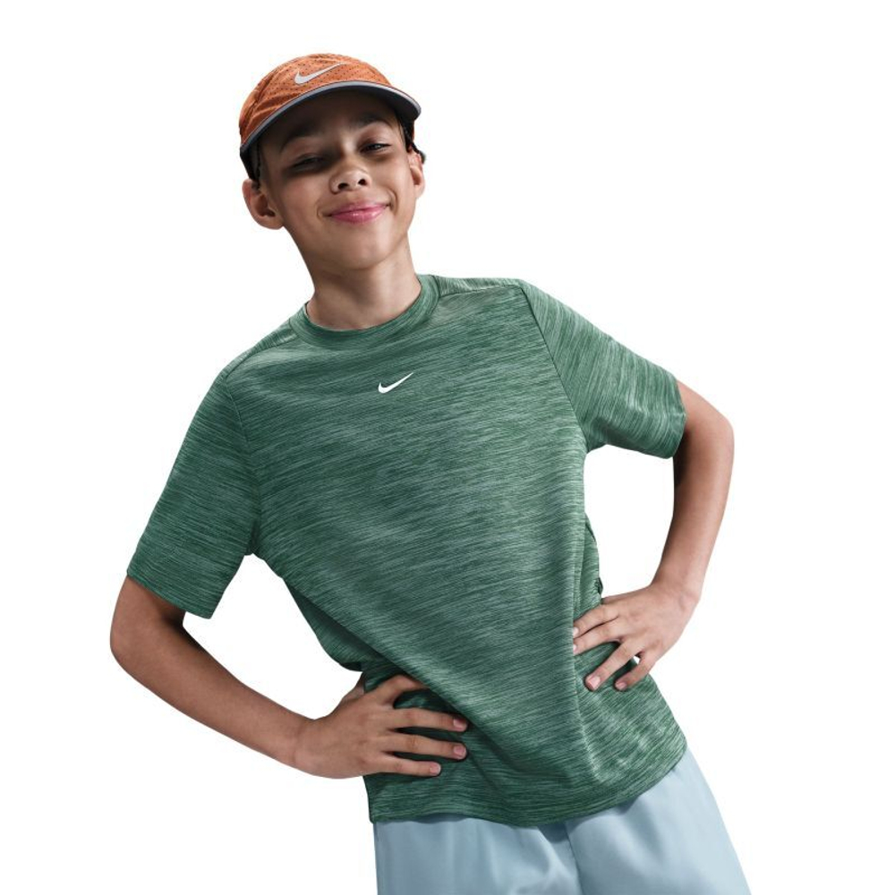 Футболка для мальчика теннисная Nike Boys Multi Dri-FIT Short-Sleeve - fir/clay green/white