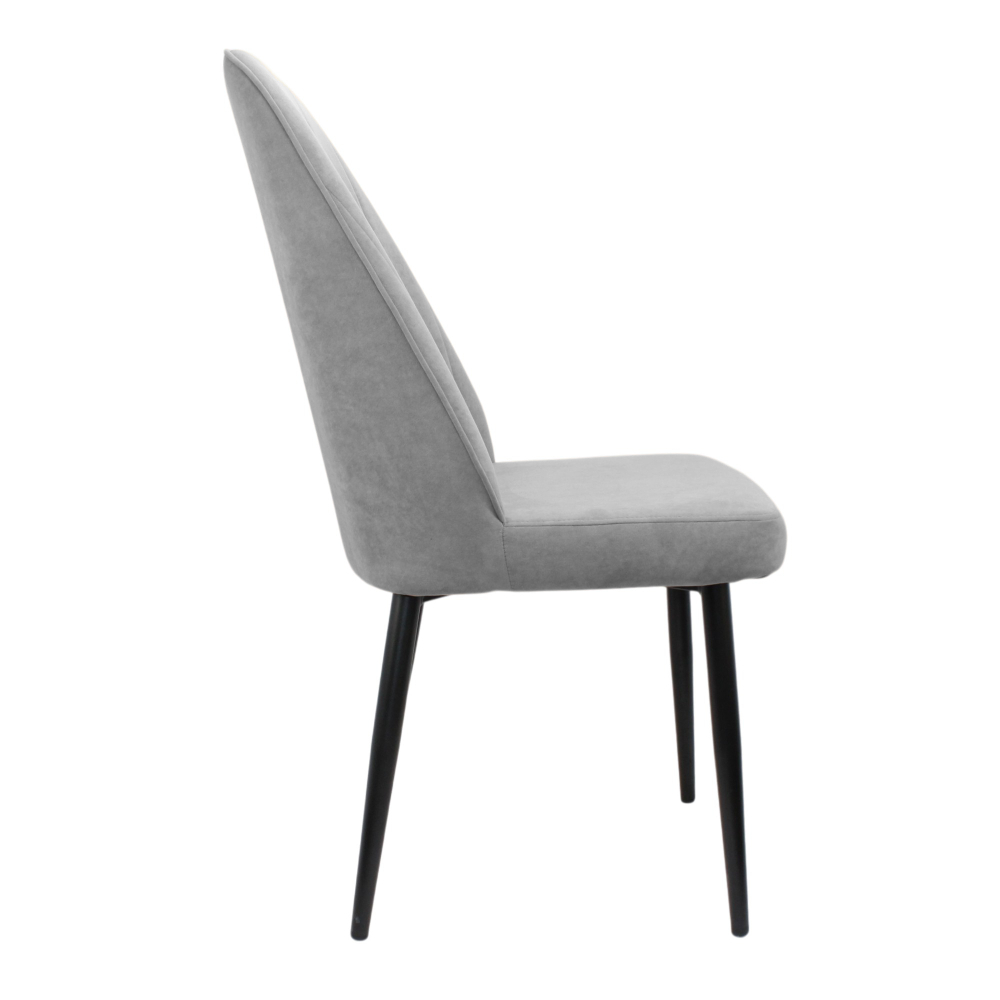 Стул "Лотос" (арт. 327), велюр Бренди В22 серый, ножки черные