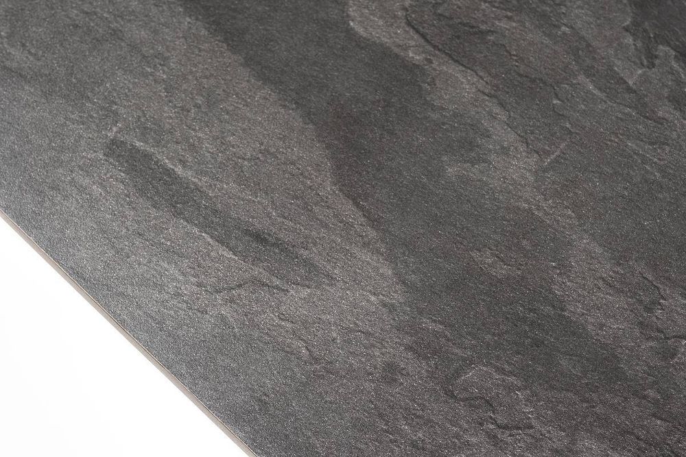 "Каффе" обеденный стол из HPL 140х70см, цвет "серый гранит", подстолье двойное черное