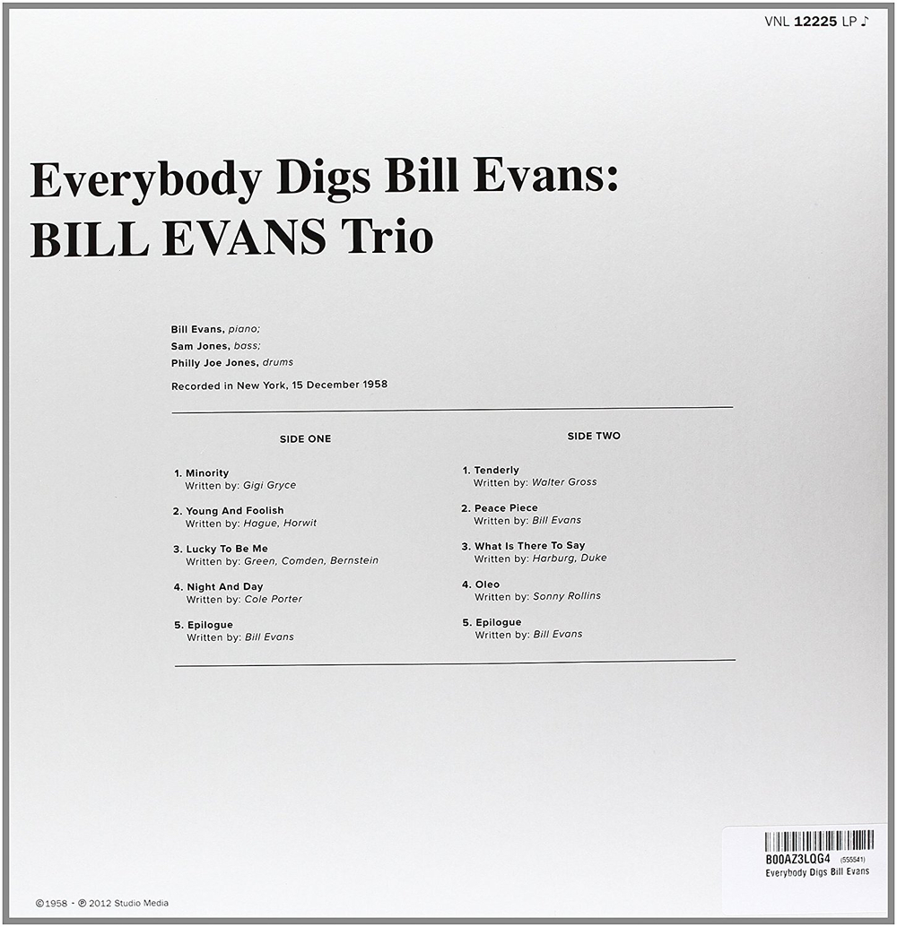 Bill Evans Trio. Everybody digs Bill Evans (LP)