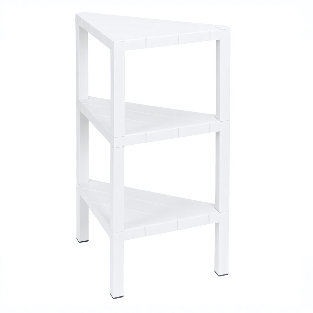 Этажерка угловая nature 3 полки 330х330х725 мм (белый)