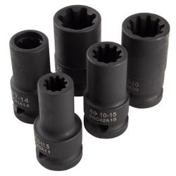 KING TONY (9BC4A05MP) Набор специальных головок 1/2", для монтажа / демонтажа тормозных суппортов, 5 предметов