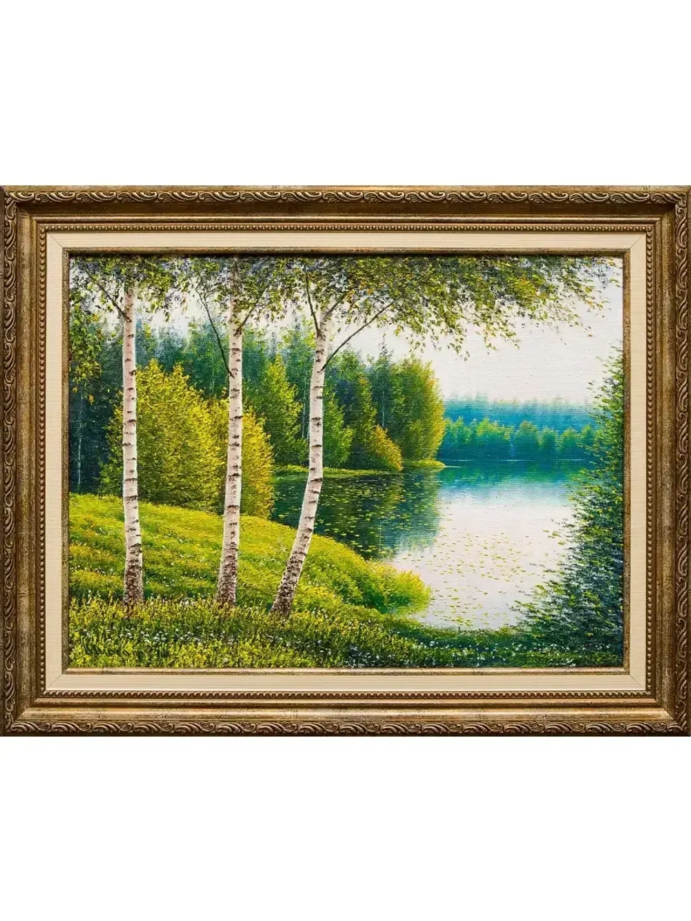 Картина маслом Три березы Тимофеев
