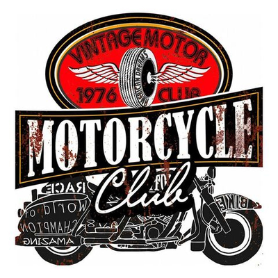 Табличка декоративная "Винтаж мото" 49x1x50см Металл