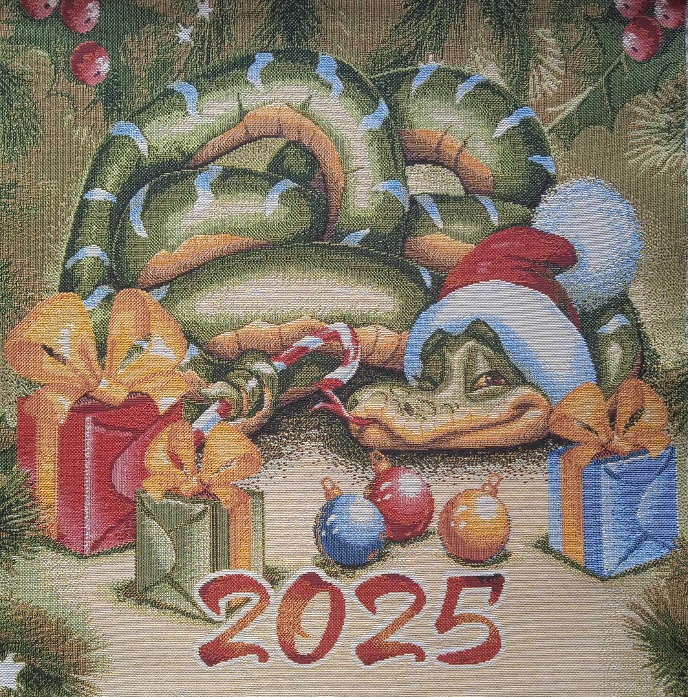 Календарь из гобелена на 2025 год Зеленый Змей 40х89