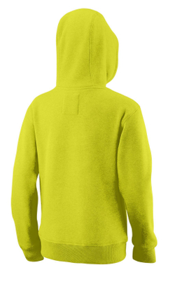 Кофта для мальчика теннисная Wilson Script Cotton PO Hoody - sulphur spring/blue coral