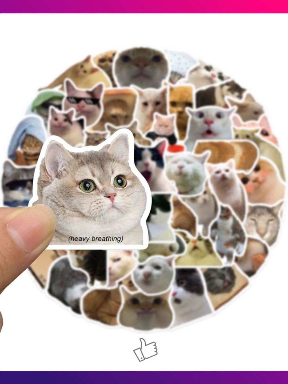 Наклейки на телефон котики многоразовые 50 шт
