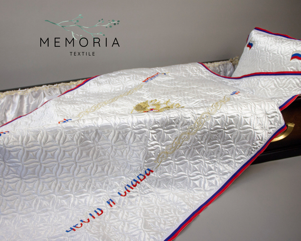 Комплект ритуальный «Государственный» атлас-стеганка 90х200 см