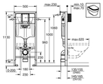 Инсталляция для подвесного унитаза Grohe Rapid SL 38539001