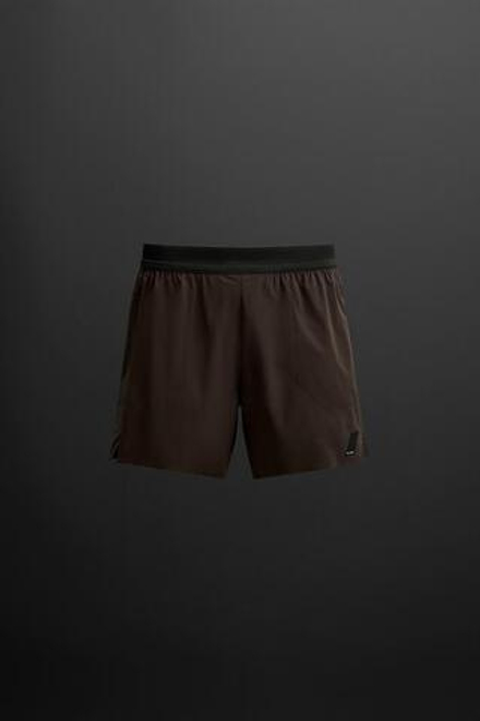 ZARA СПОРТИВНЫЕ ШОРТЫ В СТИЛЕ КОЛОР-БЛОК, КОРИЧНЕВЫЙ