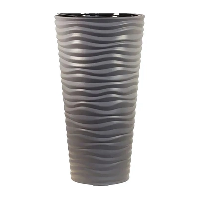 Кашпо ДЮНА D340мм H 630ммл со вставкой Серый 0,63х0,34х0,34м
