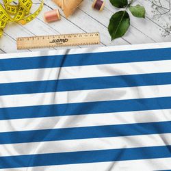 Ткань кулирная гладь голубые полоски тельняшка