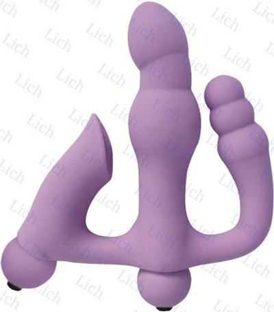 Тройной вибростимулятор с 5 режимами вибрации из силикона