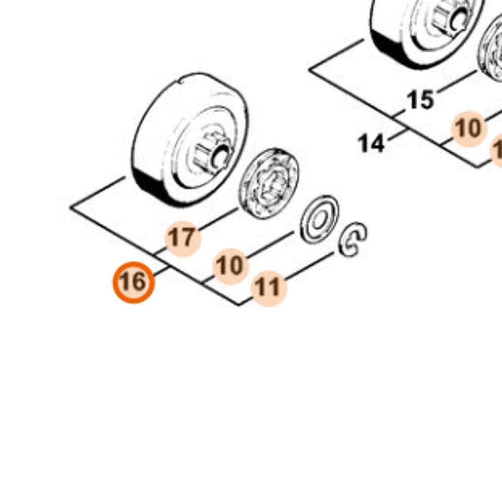 Цепная звёздочка 0.325 Picco 7 зубьев для бензопилы STIHL MS 250, G 255. арт.PJ25023 FARMERTEC
