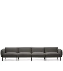 Sorells 4-местный модульный садовый диван из алюминия с серой отделкой