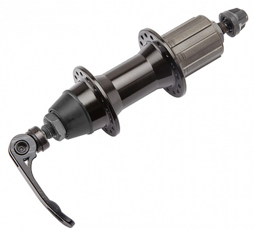 Втулка задняя 32H WZ-A281RQ WANGZHENG под кассету 8-10ск, алюм. чёрн. быстросъём, промподшип.