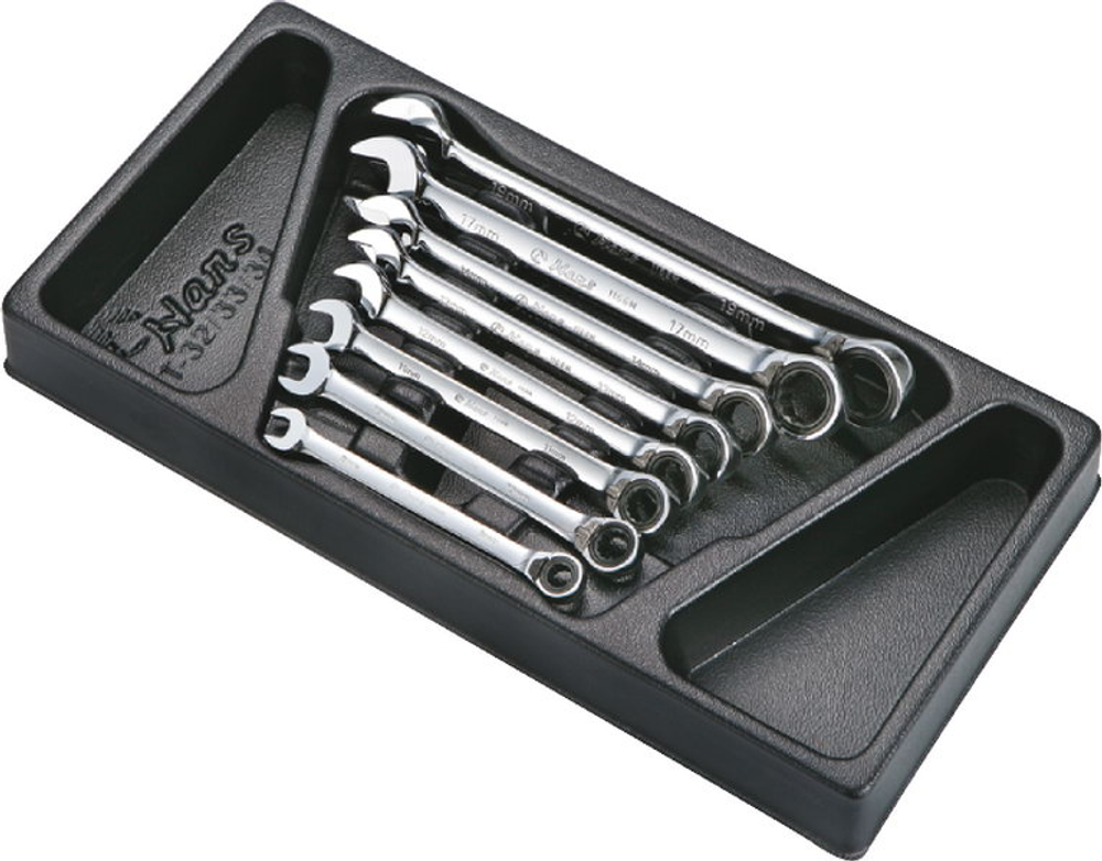 Ложемент ключи трещоточные с реверсом 8-19 (8 предметов)