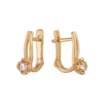 Серьги с фианитом из красного золота 585 пробы JA-S-1С116806