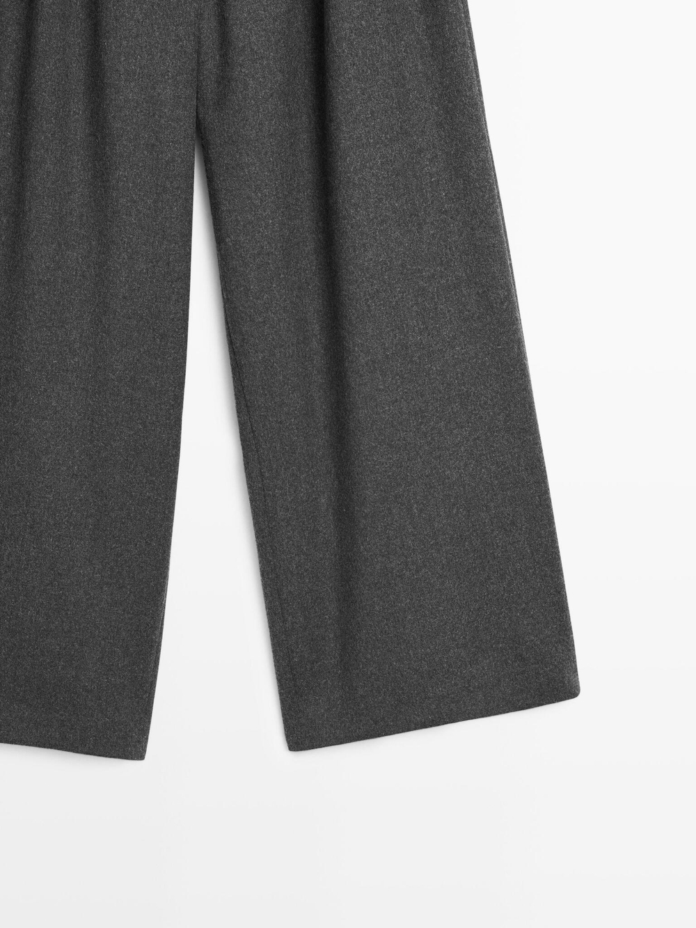 Massimo Dutti Брюки из смесовой шерсти с эластичным поясом, серый