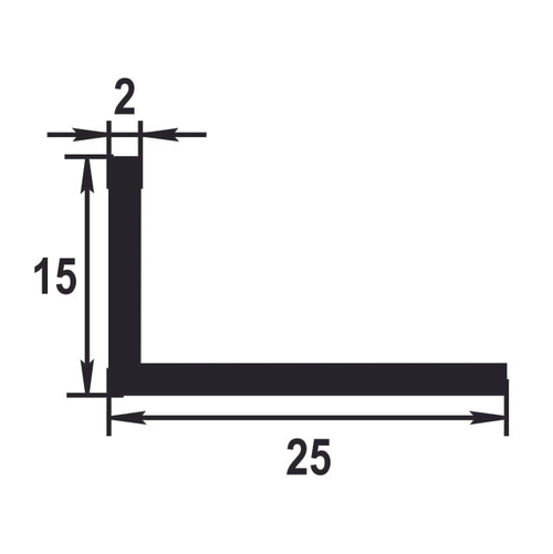 Профиль уголок Лука 25*15*2 Уп 08.2000.501л серебро