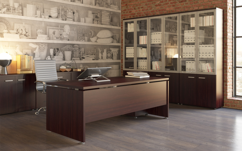 Шкаф для документов Премьер со стеклом (двери мдф со стеклом)