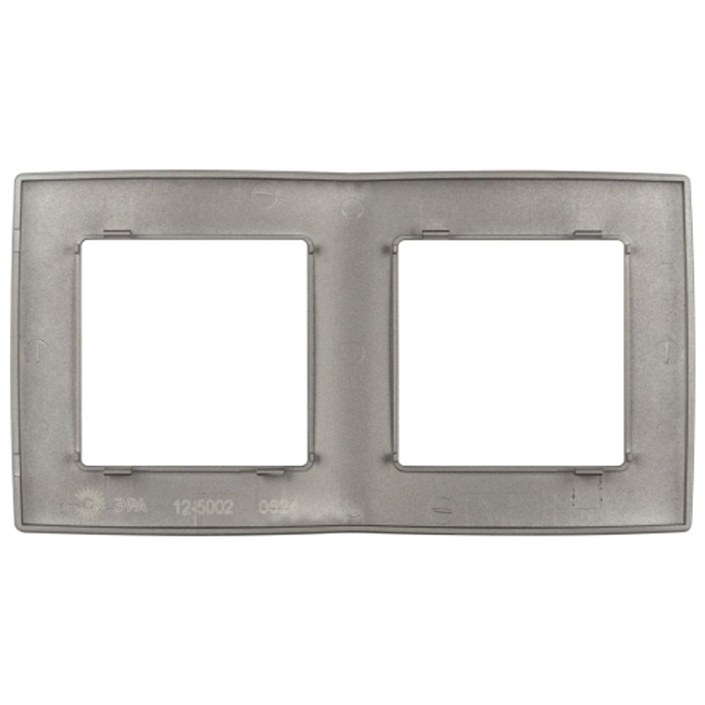 Рамка для розеток и выключателей ЭРА Серия 12 12-5002-16 на 2 поста, титан | ЭРА 12 Титан