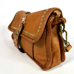 Женская сумка-клатч из натуральной кожи цвета whisky