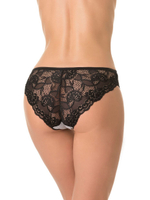 Полосатые трусы-бразилиана с задней частью из кружева (Размер: L) (Цвет: серый)