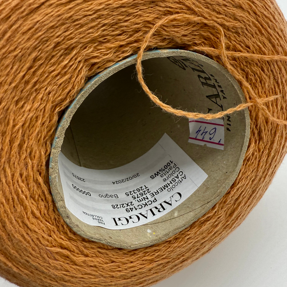 Пряжа Cariaggi Cashmere 100, 2х2/28 (100% кашемир),700 м/ 100 гр, спелый персик