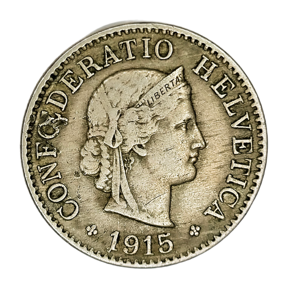 Switzerland, 5 Rappen, 1915 – Libertas Series, VF
