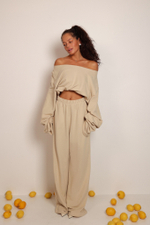 Брюки из пике на тонкой резинке