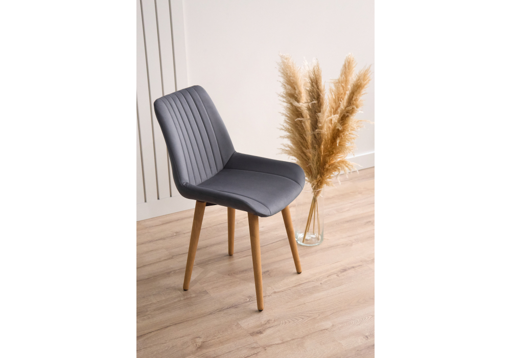 Стул деревянный Woodville Седа темно-серый (zd 995), светлое дерево np, ножки натуральные