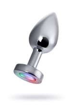 Анальная втулка серебряная со светодиодами Medium 8,8 см