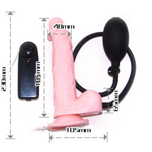 Вибратор Baile Inflatable, расширяющийся, на присоске, 19 см