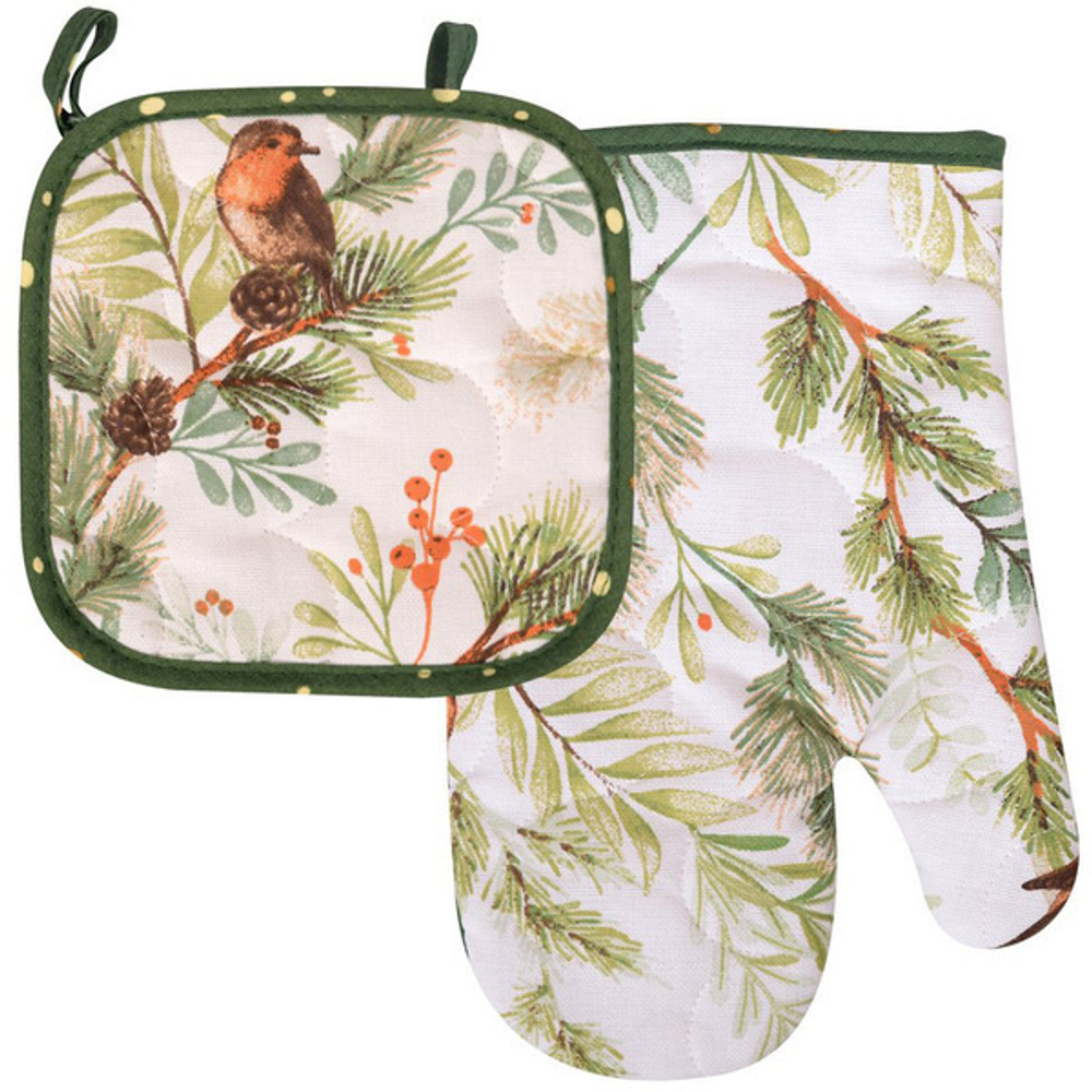 Набор из 2-х предметов прихватка с рукавицей «Лес+конфетти» МТ22-259