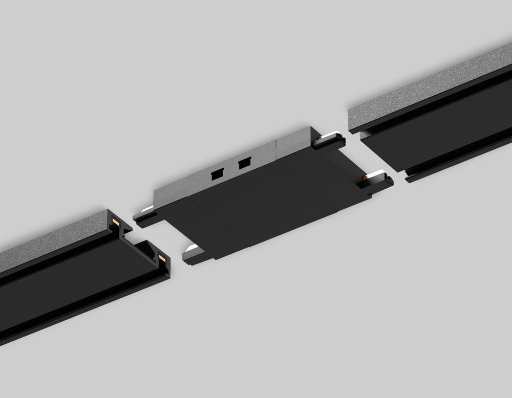 Коннектор прямой для накладного шинопровода Magnetic Ultra Slim GV1109 BK черный 46*26*26