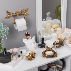 Держатель для туалетной бумаги Птичка Бронза