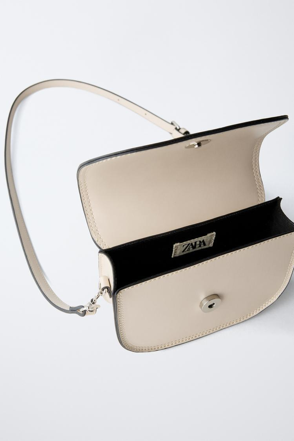 ZARA МИНИ-СУМКА С ПЛЕЧЕВЫМ РЕМНЕМ, ЭКРЮ