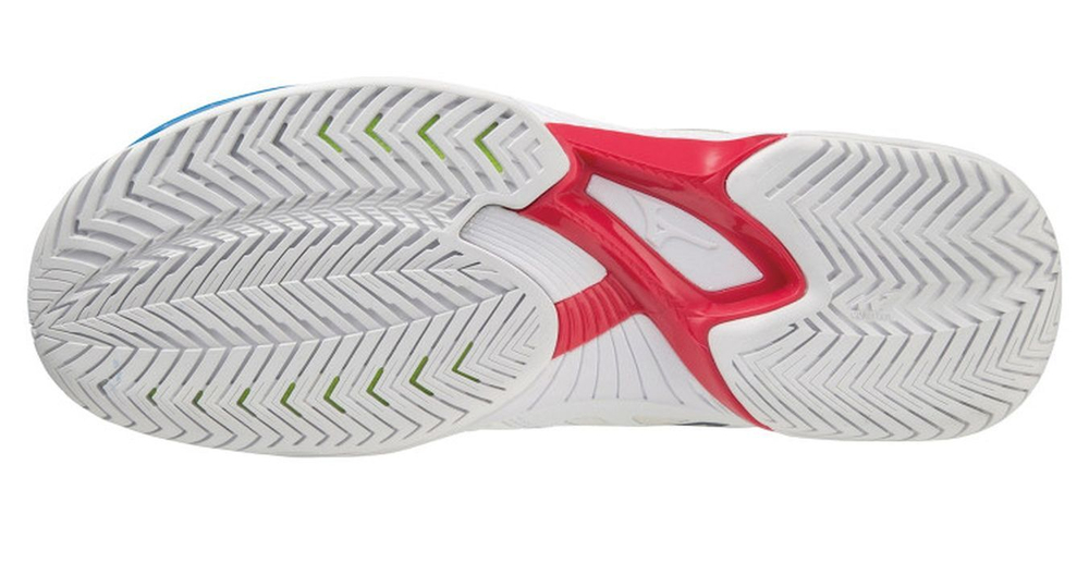 Мужские кроссовки теннисные Mizuno Wave Exceed Tour 5 AC - undyed white/spellbound/pace blue